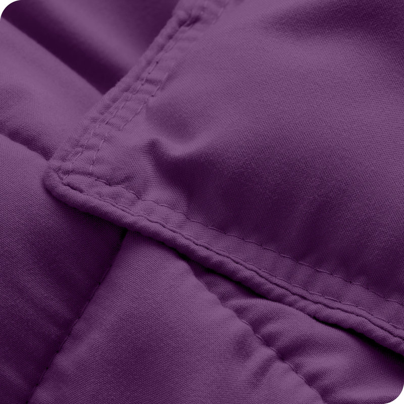 Ensemble d'édredon ultra-doux toutes saisons, Prune, Édredon double + 2 taies décoratives standards