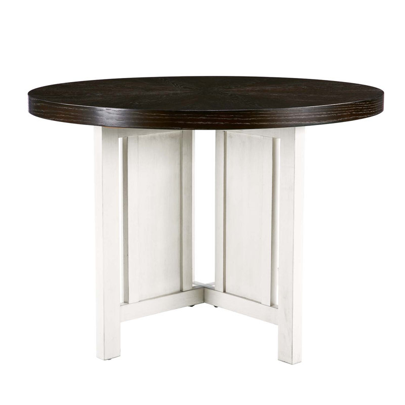Table de salle à manger de 42 po de style Mid-Century moderne à pieds croisés pour 4 à 6 personnes avec pieds en bois massif pour la cuisine et la salle à manger