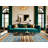 Washable Sky Blue Cream Striped Area Rug-1041743628