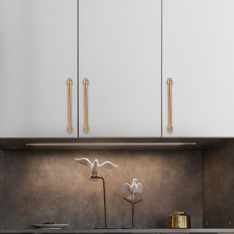 Paquet de 10 poignées d'armoire, poignées de tiroir en alliage de zinc massif, quincaillerie de cuisine et de commode moderne avec filetage profond
