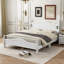 Base de lit plateforme en bois grand format, lit plateforme de style rétro avec support en lattes de bois-2139312288-2139312291