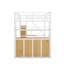 Lit mezzanine double en métal avec escalier de rangement, garde-robe, tablettes et casiers-1265815897