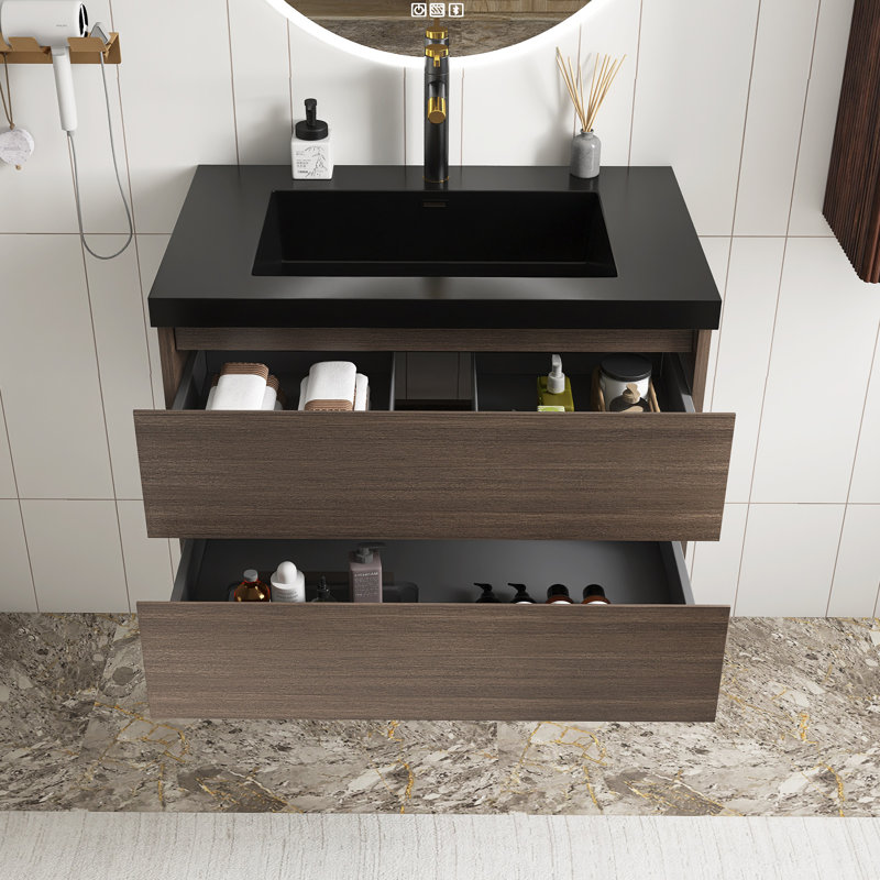 Chestervines 30'' Single Bathroom Vanity with Solid Surface Top