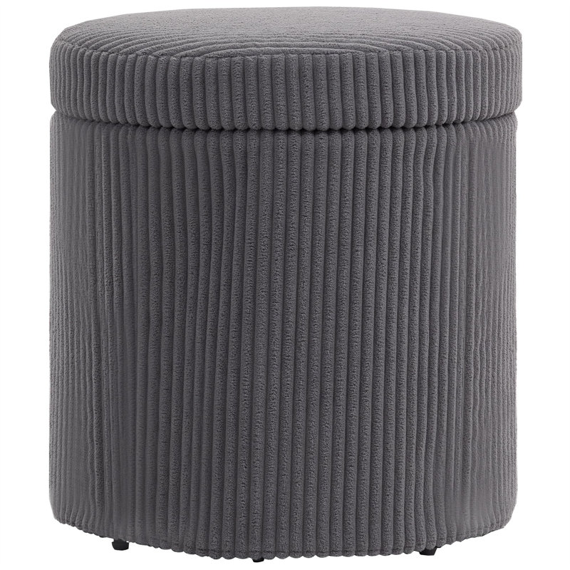 40cm Wide Footstool Ottoman, Grey