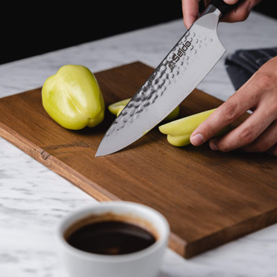 Couteaux Seido 8 pouces Shujin Gyuto Damas Couteau traditionnel forgé - G10 Poignée noire Parfait ajustement confortable