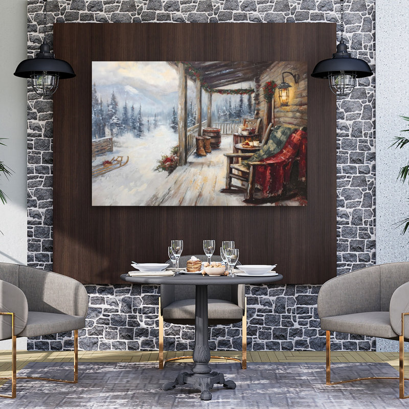 Reproduction d'art mural paysage d'hiver, 40" H x 60" W