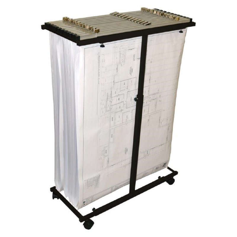 Plan de travail vertical en acier avec grand dossier et pinces suspendues, 24" H x 27.5" W x 15" D, Black