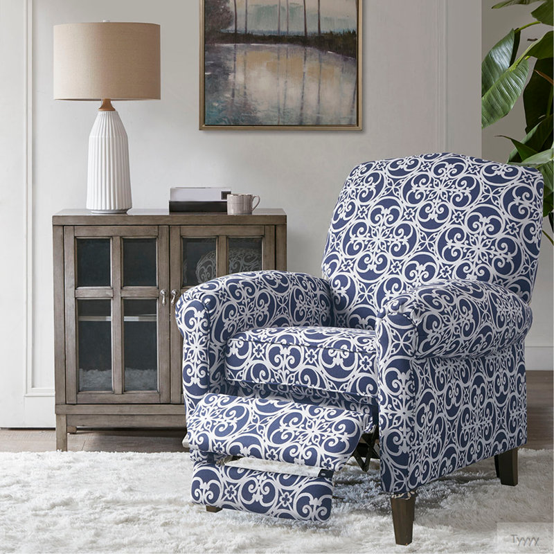 Push Back Recliner, Blue