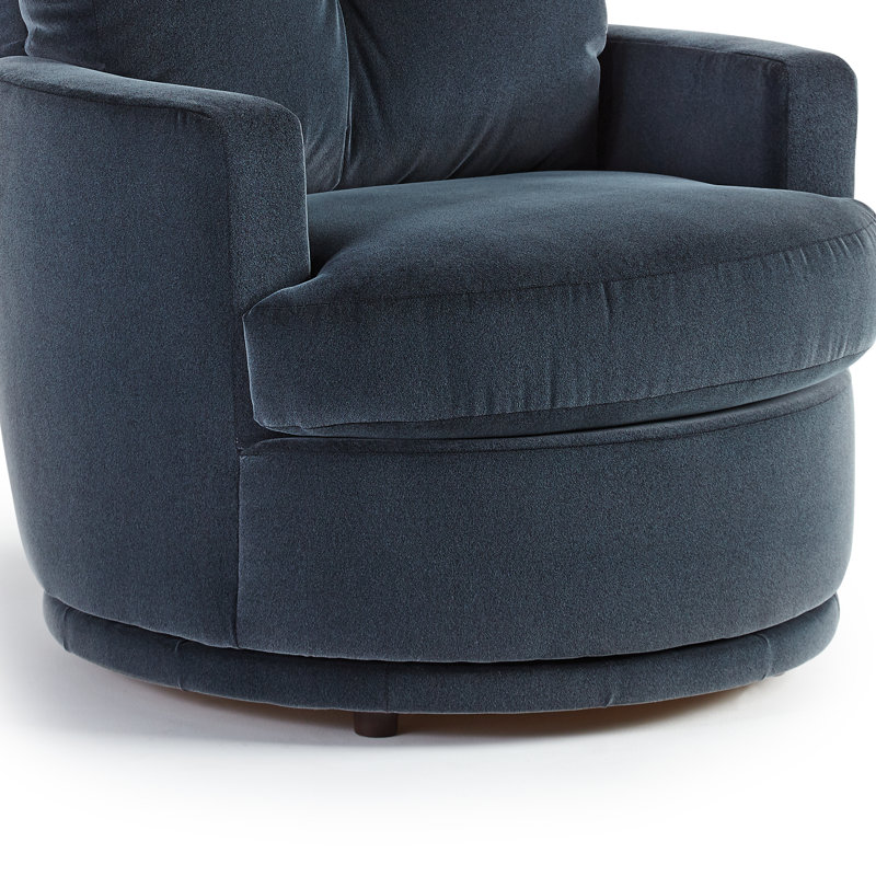 Fauteuil pivotant capitonné de 36 po Skipper, Poivre blanc