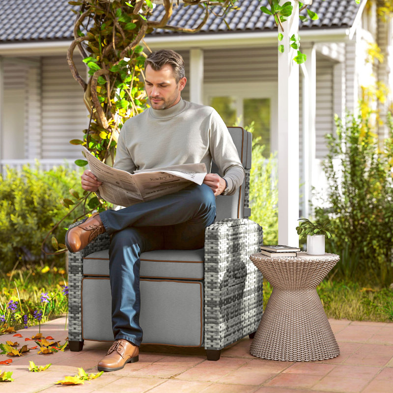 Outdoor Lounge Chair, Grey, Grey