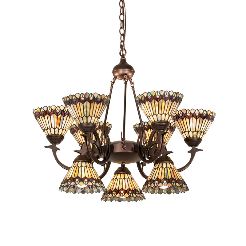 Lustre 9 lumières Tiffany