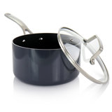 Martha Stewart 3.5 qt. Non-Stick Stainless Steel 18/8 Sausepan with Lid