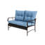 Ensemble de mobilier d'extérieur 4 pièces, ensemble de conversation en osier pour terrasse, canapé en rotin brun avec coussin-1277623619