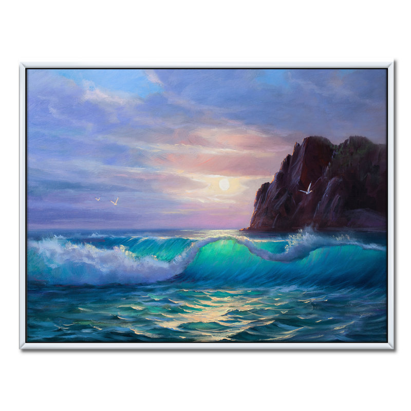 «Sunshine Reflecting Throug Braking Waves II», reproduction sur toile flottante, H 30 po x l 40 po x 1,5 po