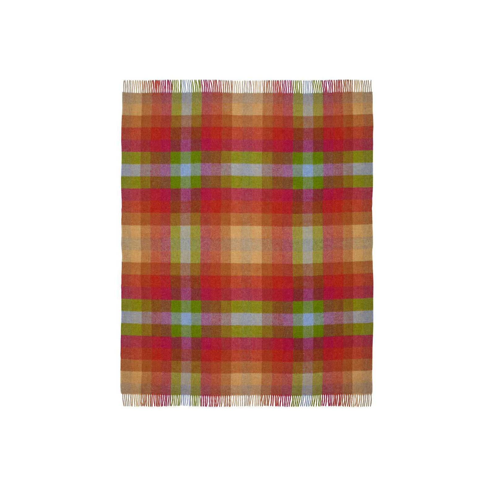 Shetland Wool Throw/Blankets Hand Woven Blanket, Blue/Green/Beige/Orange/Purple Geometric