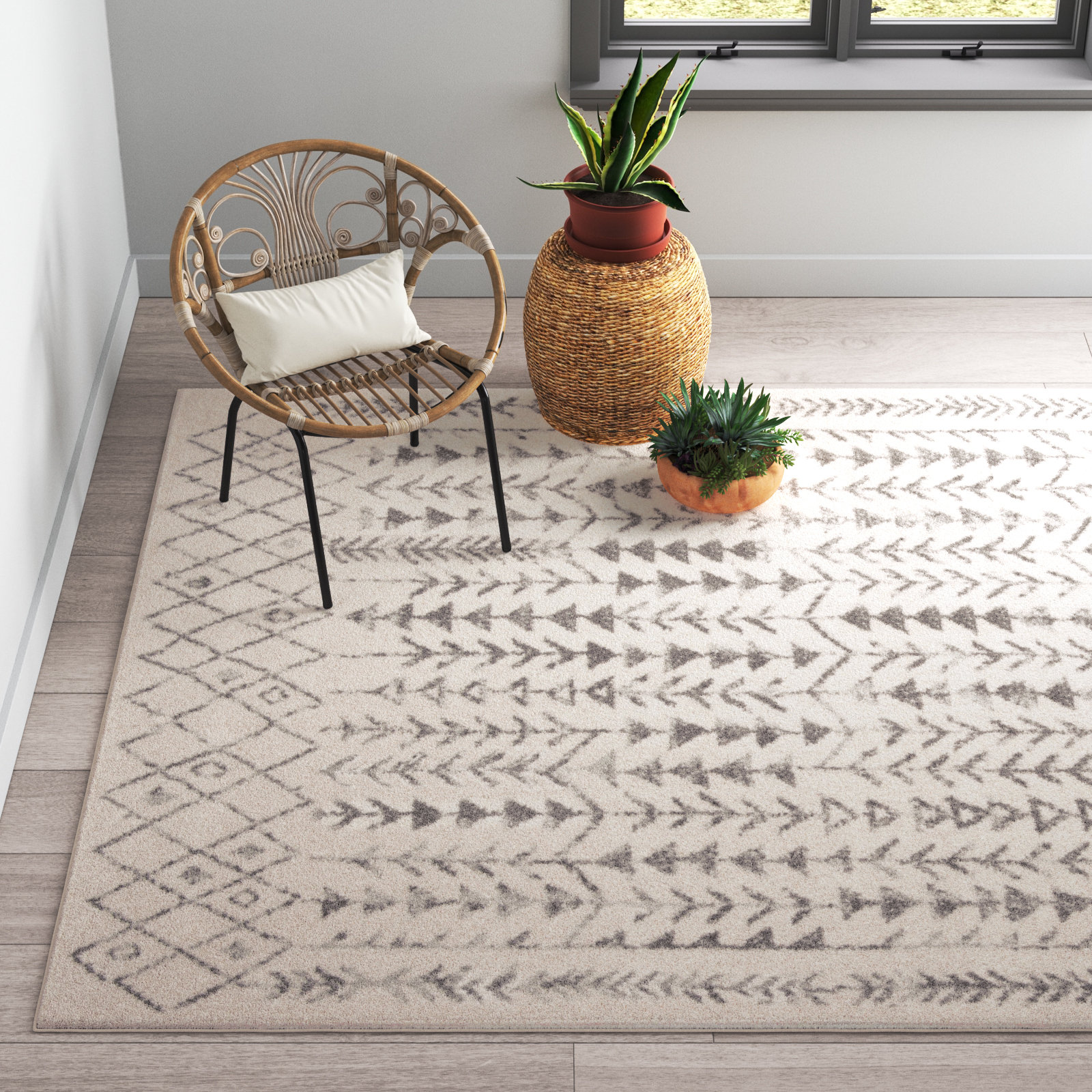 Mistana Lederer Off-White/Grey Rug & Reviews