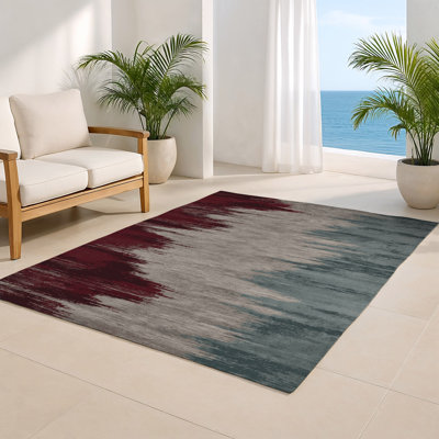 Tapis intérieur et extérieur gris Watercolor