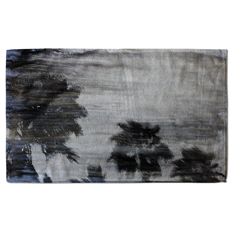 Cotton Floral Tea Towel Kitchen Towel, Black