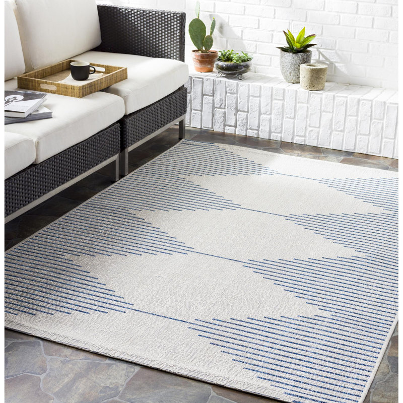 Tapis intérieur / extérieur gris Jaceyon, Rectangle 2 pi x 2 pi 11 po