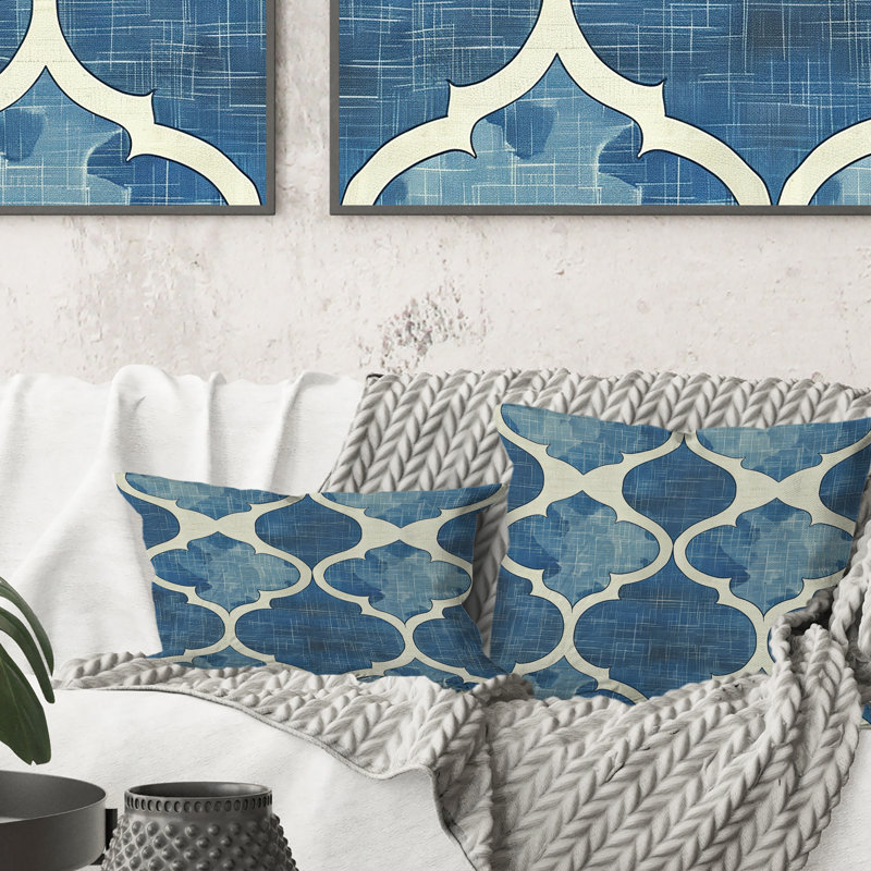 Coussin lombaire bleu moderne et quadrilobe II