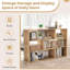 Separable Bookshelf Floor Standing Display Home Organizer with Open Shelving, Anti Tipping 
