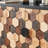 Distressed Storage Cabinet with Honeycomb Pattern