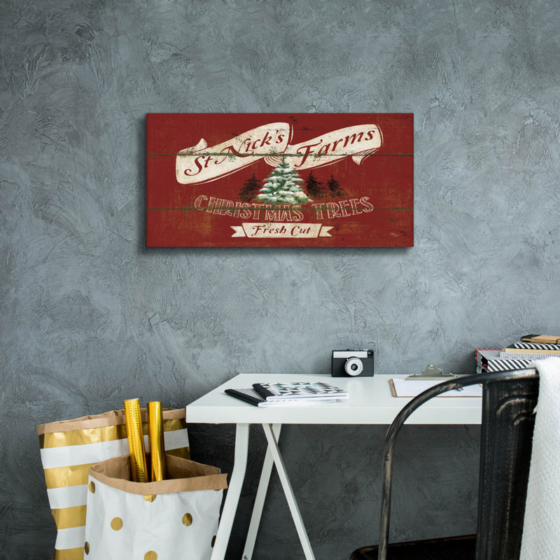«Holiday Signs 4 Panel» par Wellington Studio, art mural sur toile, H 12 po x l 24 po x P 0,75 po