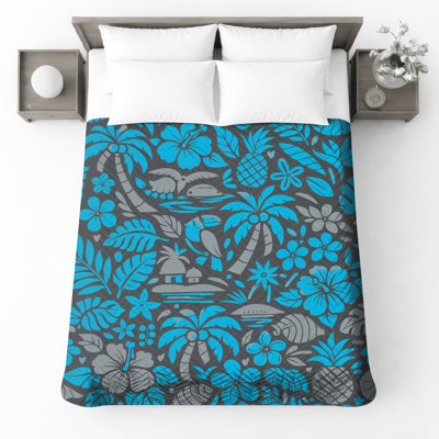 Couvre-lit matelassé à motif floral tropical toutes tailles