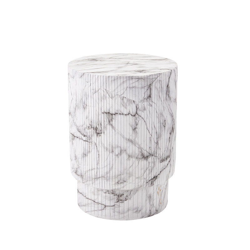 Gata Kody Modern Minimalist Outdoor MGO Side Table, Marble