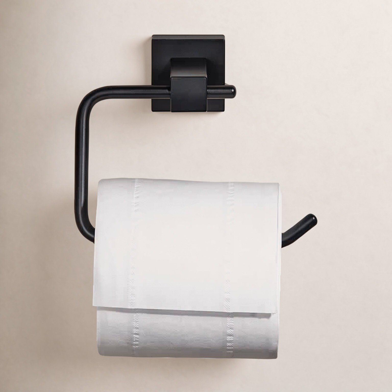 Cube Toilet Paper Holder, Matte Black