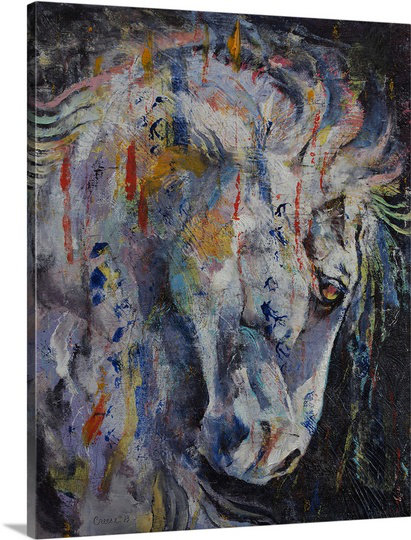 "Aigbojie Knight of Chess" par Michael Creese, reproduction d'art sur toile, H 20 po x l 16 po x P 1,25 po