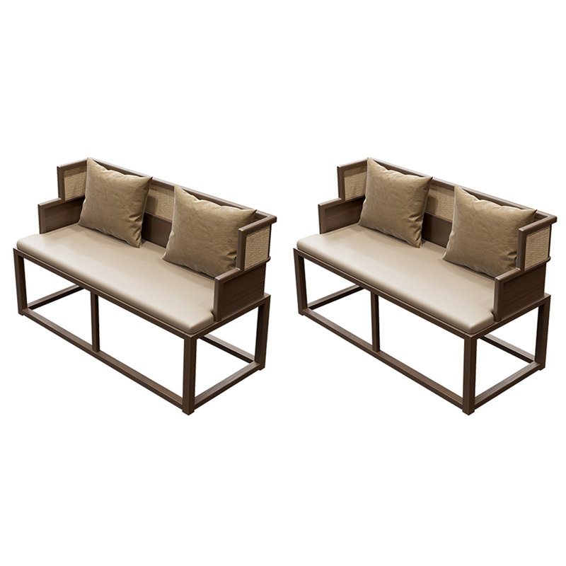 Banc rembourré en similicuir de style chinois