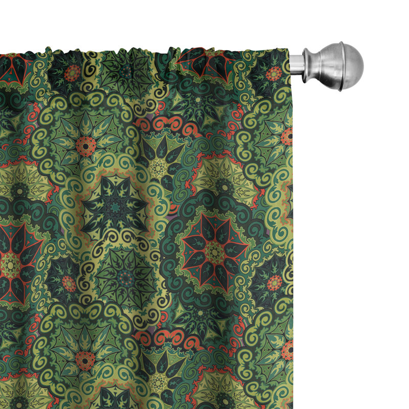 Mandala Semi-Sheer Rod Pocket Curtain Panels, 28" x 63"