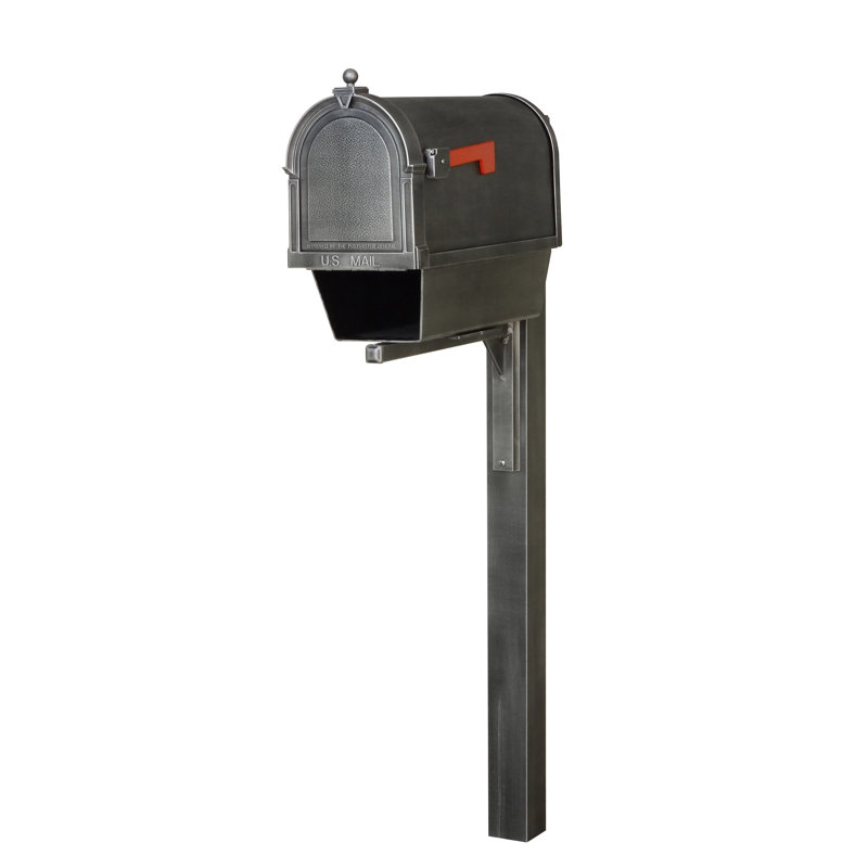 Aluminum Post Mounted Mailbox with Magnetic Closure