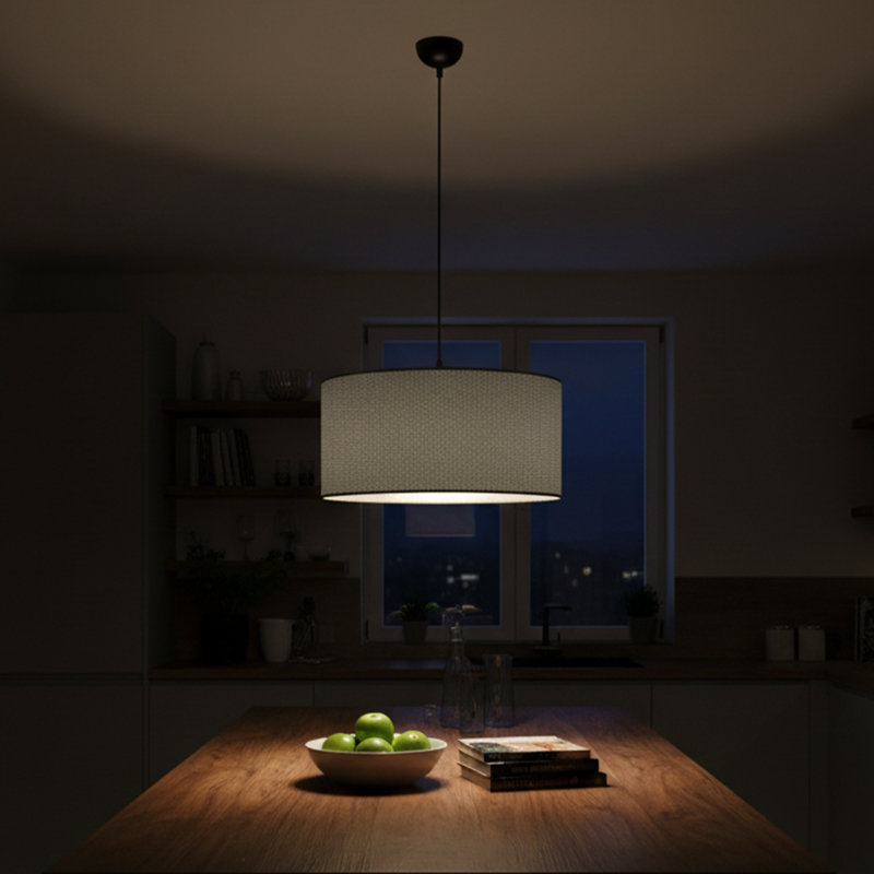 Lustre en bambou 1 lumière Oasis, Gris