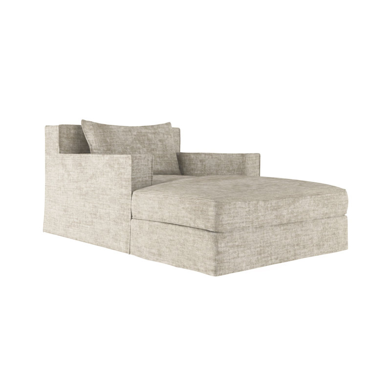 Mulberry Chaise Lounge, Plush Velvet Silver Streak, Weathered