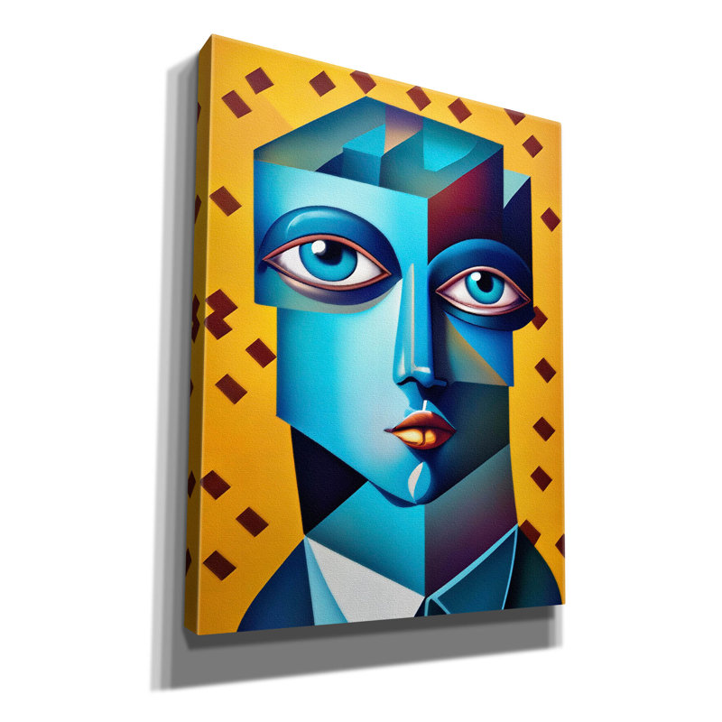 Wrought Studio 'Cubist Abstract Face' by Andreas Magnusson Canvas Wall Art, 12" x 16", 34" H x 26" W x 1.5" D