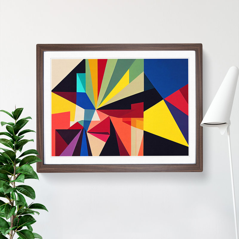 Attractive Modern Abstract Art - Framed Print, Walnut