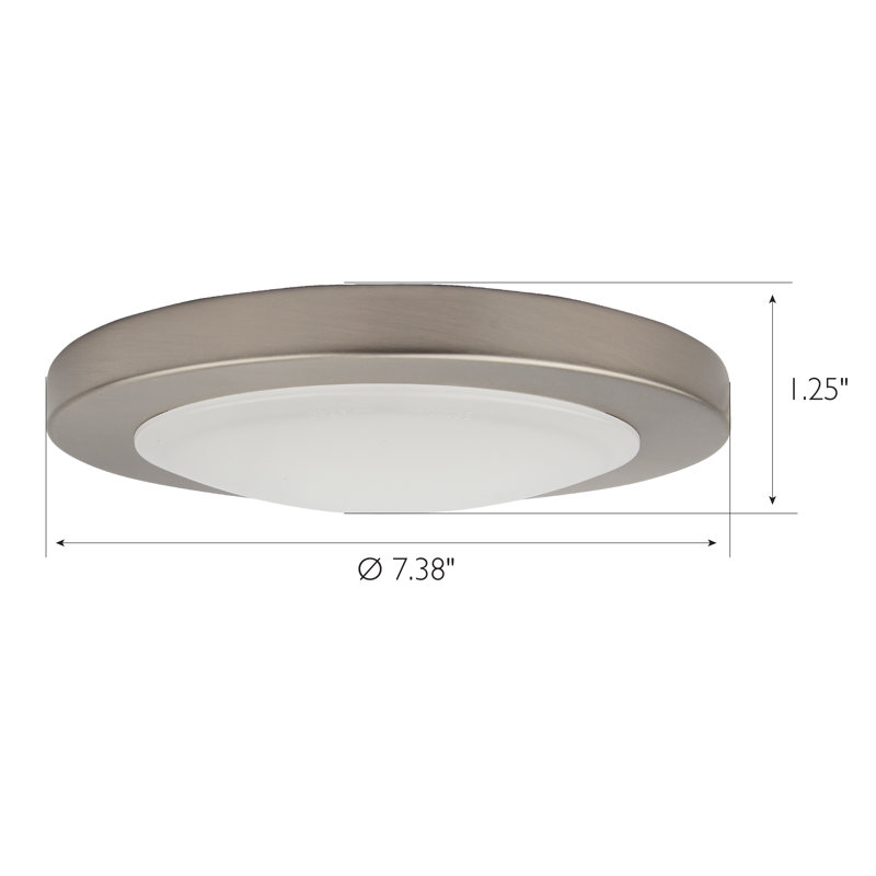Brushed Nickel 7" LED Disk Light for Indoor/Outdoor Ceiling