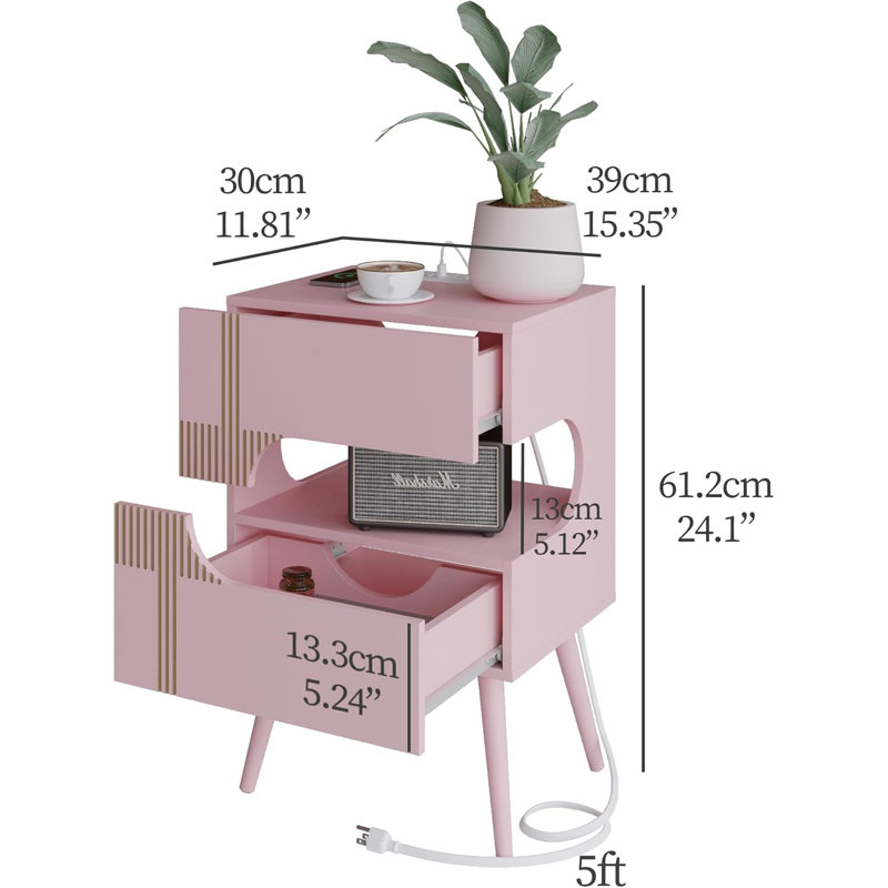 White Bedside Table