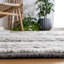Tapis abstrait en laine / coton tissé à la main Laniyia en gris / ivoire-818499516