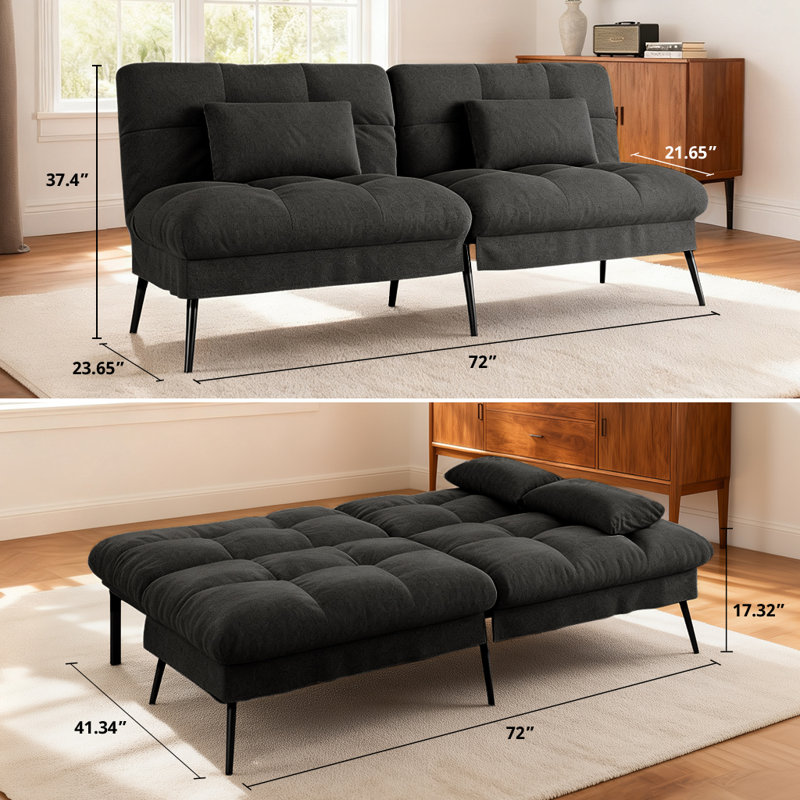 Fabric Sofa Bed, Black