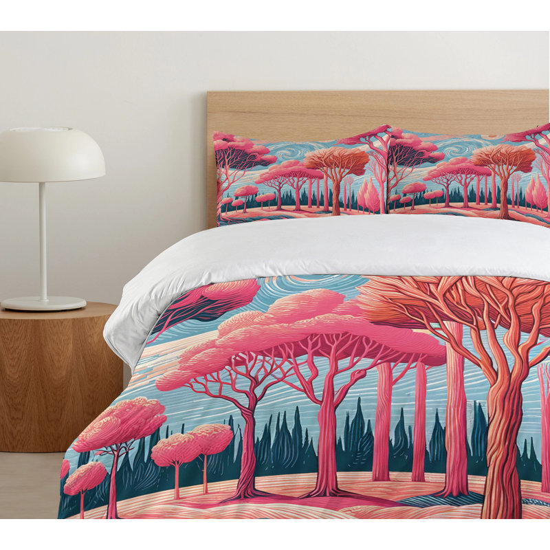 Trees Duvet Cover, California King Duvet Cover + 2 Standard Shams
