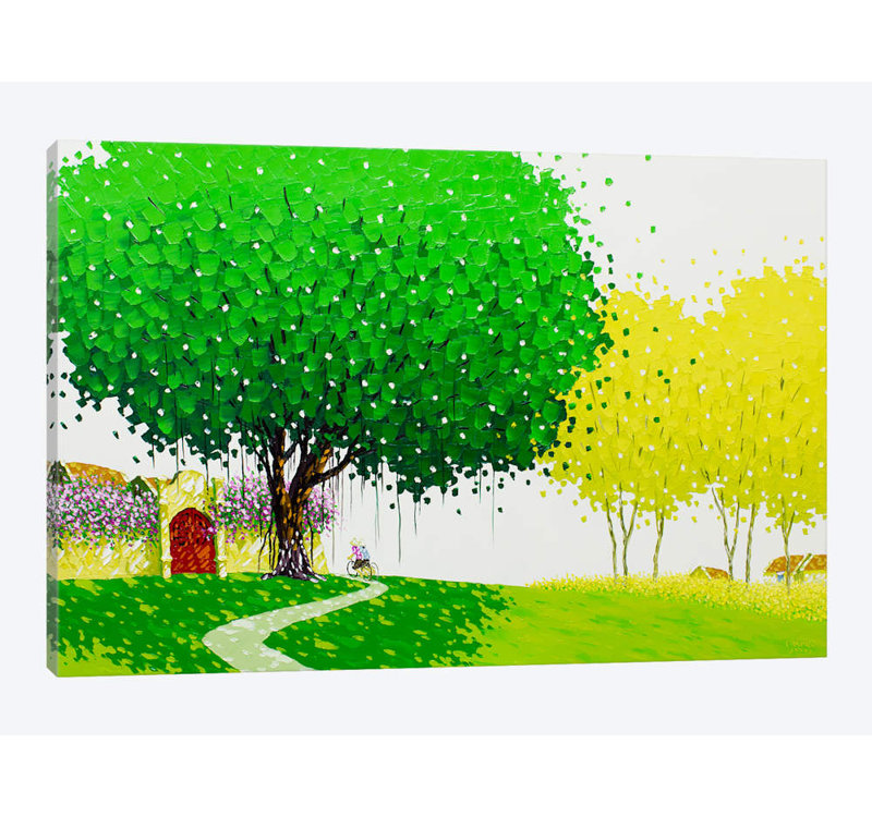 « the country road », impression sur toile tendue, H 12 po x l 18 po x P 1,5 po, Toile tendue, Pas de tapis