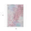 Tapis intérieur lavable abstrait ivoire et bleu 5 pi x 8 pi