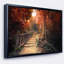 « escalier through red automne forest », reproduction de photo sur toile tendue encadrée-26669903