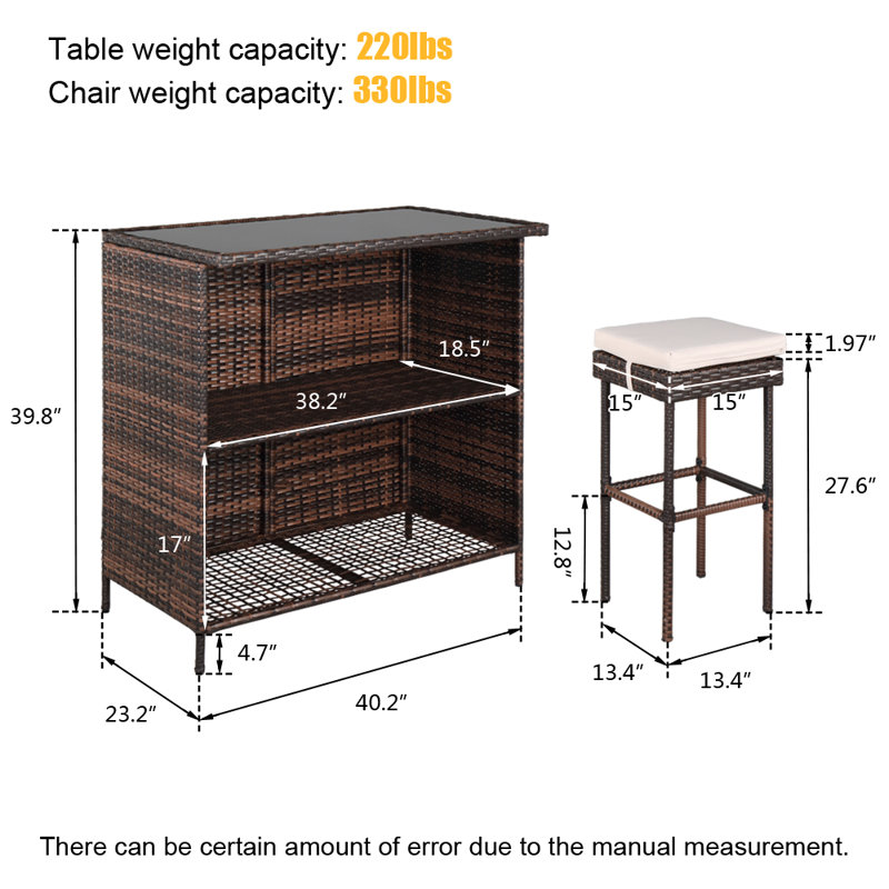 Kahmir Bar Set with Stools