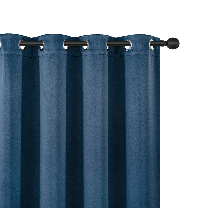 Solid Colour 100% Blackout Grommet Curtain Panels (Set of 2), 52" W x 84" L, Navy