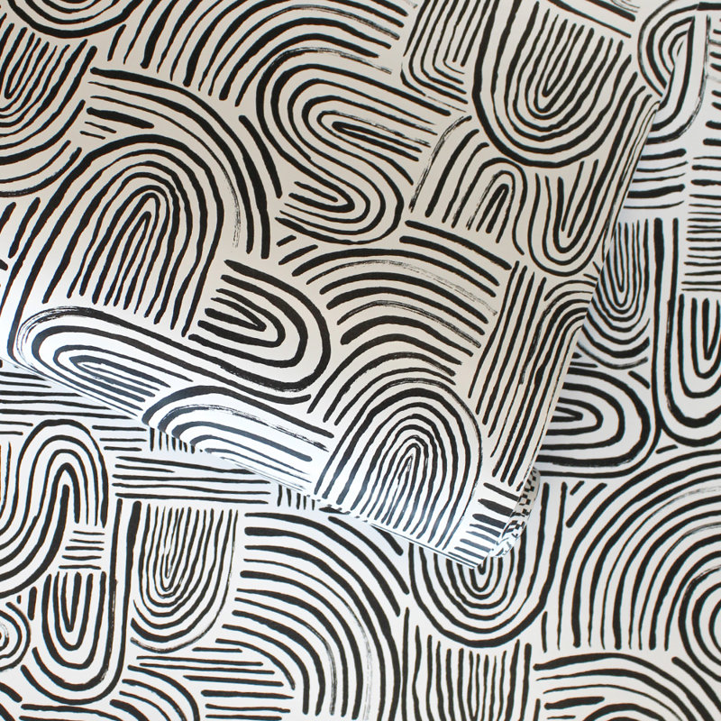 Papier peint adhésif Swell, Noir