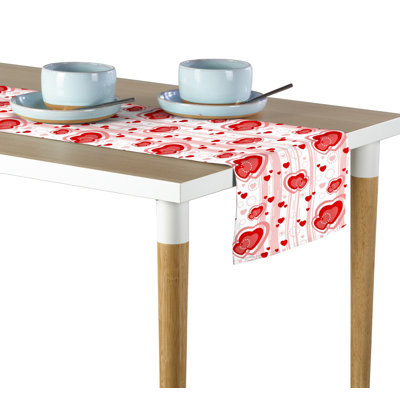 Estrada Hearts in Stripes Table Runner